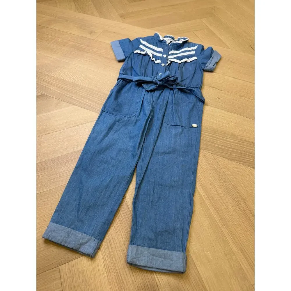 Tartine Et Chocolat - Girls Denim Jumpsuit - Size 3A - Picture 2 of 7